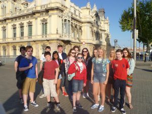 The group at Barcelona’s old port area.